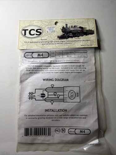 Tcs 1011 dcc - tcs, decoder